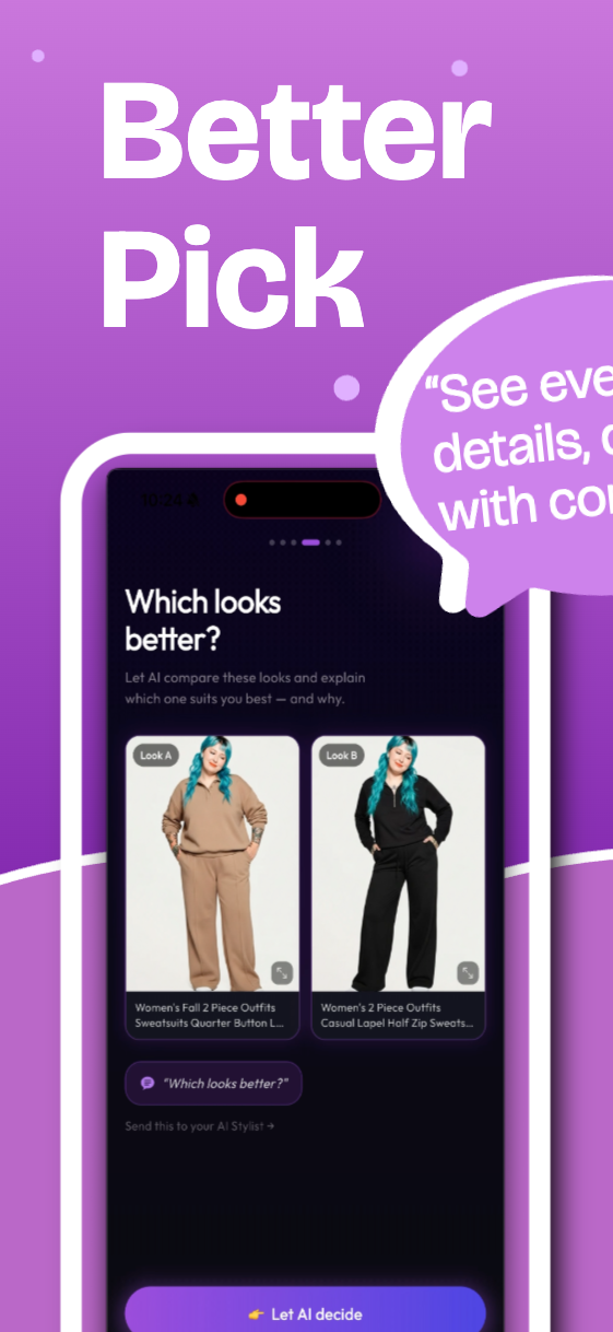 Compare outfits screenshot